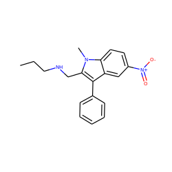 CCCNCc1c(-c2ccccc2)c2cc([N+](=O)[O-])ccc2n1C ZINC000299822078