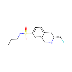 CCCNS(=O)(=O)c1ccc2c(c1)CN[C@@H](CF)C2 ZINC000013581865