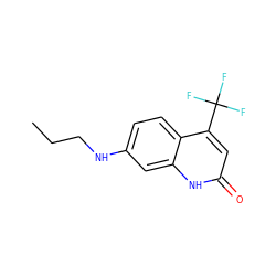 CCCNc1ccc2c(C(F)(F)F)cc(=O)[nH]c2c1 ZINC000014968267