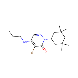 CCCNc1cnn(C2CC(C)(C)CC(C)(C)C2)c(=O)c1Br ZINC000072315999