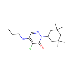 CCCNc1cnn(C2CC(C)(C)CC(C)(C)C2)c(=O)c1Cl ZINC000072316000