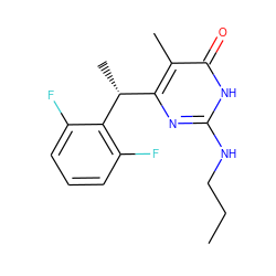 CCCNc1nc([C@@H](C)c2c(F)cccc2F)c(C)c(=O)[nH]1 ZINC000028866778