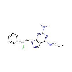 CCCNc1nc(N(C)C)nc2c1cnn2C[C@H](Cl)c1ccccc1 ZINC000040915422