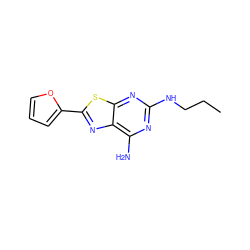 CCCNc1nc(N)c2nc(-c3ccco3)sc2n1 ZINC001772577928