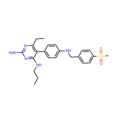 CCCNc1nc(N)nc(CC)c1-c1ccc(NCc2ccc(S(C)(=O)=O)cc2)cc1 ZINC000036349181