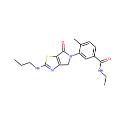 CCCNc1nc2c(s1)C(=O)N(c1cc(C(=O)NCC)ccc1C)C2 ZINC000029041461