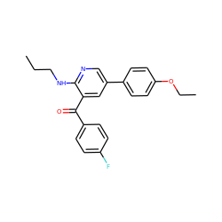 CCCNc1ncc(-c2ccc(OCC)cc2)cc1C(=O)c1ccc(F)cc1 ZINC000096285666