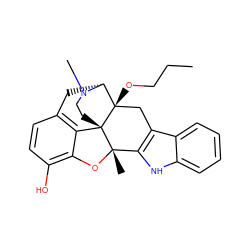 CCCO[C@@]12Cc3c([nH]c4ccccc34)[C@]3(C)Oc4c(O)ccc5c4[C@]13CCN(C)[C@@H]2C5 ZINC000003823677