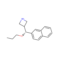 CCCO[C@@H](c1ccc2ccccc2c1)C1CNC1 ZINC000095554193