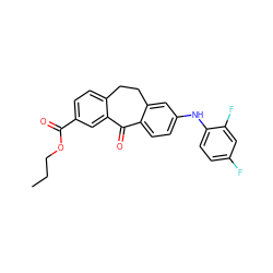 CCCOC(=O)c1ccc2c(c1)C(=O)c1ccc(Nc3ccc(F)cc3F)cc1CC2 ZINC000095597897