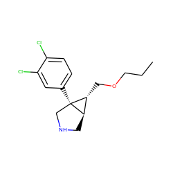 CCCOC[C@@H]1[C@H]2CNC[C@]21c1ccc(Cl)c(Cl)c1 ZINC000045355552