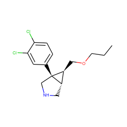 CCCOC[C@H]1[C@@H]2CNC[C@@]21c1ccc(Cl)c(Cl)c1 ZINC000045368145