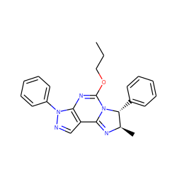 CCCOC1=Nc2c(cnn2-c2ccccc2)C2=N[C@H](C)[C@@H](c3ccccc3)N12 ZINC000026963501