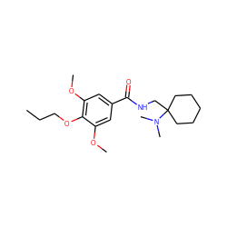 CCCOc1c(OC)cc(C(=O)NCC2(N(C)C)CCCCC2)cc1OC ZINC000013863596