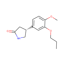 CCCOc1cc([C@@H]2CNC(=O)C2)ccc1OC ZINC000060067770