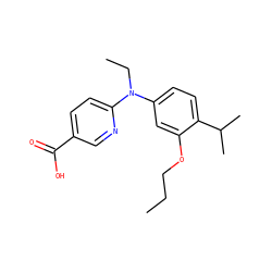 CCCOc1cc(N(CC)c2ccc(C(=O)O)cn2)ccc1C(C)C ZINC000066112568