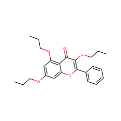 CCCOc1cc(OCCC)c2c(=O)c(OCCC)c(-c3ccccc3)oc2c1 ZINC000013671998