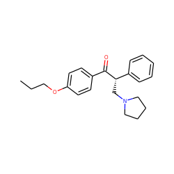 CCCOc1ccc(C(=O)[C@@H](CN2CCCC2)c2ccccc2)cc1 ZINC000001831625