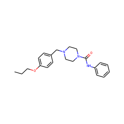 CCCOc1ccc(CN2CCN(C(=O)Nc3ccccc3)CC2)cc1 ZINC000035813876