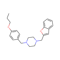 CCCOc1ccc(CN2CCN(Cc3cc4ccccc4o3)CC2)cc1 ZINC000058568527