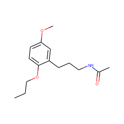 CCCOc1ccc(OC)cc1CCCNC(C)=O ZINC000049071155