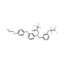 CCCOc1ccc(Oc2cccc(N(Cc3cccc(OC(F)(F)C(F)F)c3)C[C@@H](O)C(F)(F)F)c2)cc1 ZINC000026283634