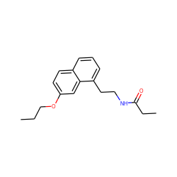 CCCOc1ccc2cccc(CCNC(=O)CC)c2c1 ZINC000013781834