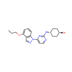 CCCOc1cccc2c1cnn2-c1ccnc(N[C@H]2CC[C@H](O)CC2)n1 ZINC000299845571