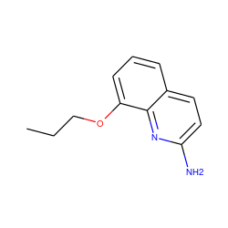 CCCOc1cccc2ccc(N)nc12 ZINC000028389967