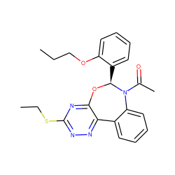 CCCOc1ccccc1[C@@H]1Oc2nc(SCC)nnc2-c2ccccc2N1C(C)=O ZINC000002977803