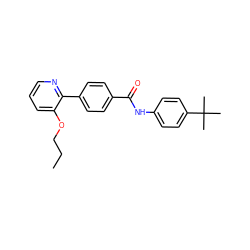 CCCOc1cccnc1-c1ccc(C(=O)Nc2ccc(C(C)(C)C)cc2)cc1 ZINC000038149556