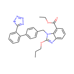 CCCOc1nc2cccc(C(=O)OCC)c2n1Cc1ccc(-c2ccccc2-c2nnn[nH]2)cc1 ZINC000001555096