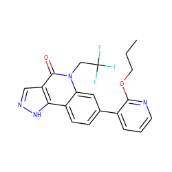 CCCOc1ncccc1-c1ccc2c3[nH]ncc3c(=O)n(CC(F)(F)F)c2c1 ZINC000220115965