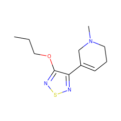 CCCOc1nsnc1C1=CCCN(C)C1 ZINC000001548132