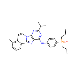 CCCP(=O)(CCC)c1ccc(Nc2nc(C(C)C)nc3c2ncn3/C=C\c2c(C)cccc2C)cc1 ZINC000042887342