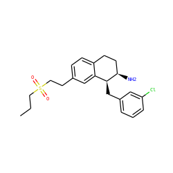 CCCS(=O)(=O)CCc1ccc2c(c1)[C@H](Cc1cccc(Cl)c1)[C@H](N)CC2 ZINC000142114815