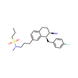 CCCS(=O)(=O)N(C)CCCc1ccc2c(c1)[C@H](Cc1ccc(F)cc1)[C@H](N)CC2 ZINC000088260975