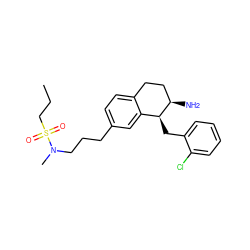 CCCS(=O)(=O)N(C)CCCc1ccc2c(c1)[C@H](Cc1ccccc1Cl)[C@H](N)CC2 ZINC000202731472