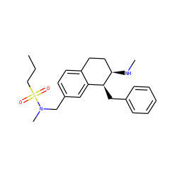 CCCS(=O)(=O)N(C)Cc1ccc2c(c1)[C@H](Cc1ccccc1)[C@H](NC)CC2 ZINC000088261107