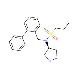 CCCS(=O)(=O)N(Cc1ccccc1-c1ccccc1)[C@H]1CCNC1 ZINC000040918440