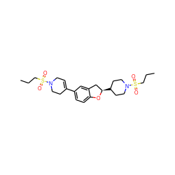 CCCS(=O)(=O)N1CC=C(c2ccc3c(c2)C[C@@H](C2CCN(S(=O)(=O)CCC)CC2)O3)CC1 ZINC000169335994