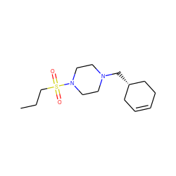 CCCS(=O)(=O)N1CCN(C[C@H]2CC=CCC2)CC1 ZINC000049967589