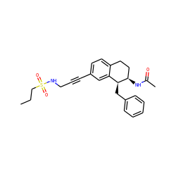 CCCS(=O)(=O)NCC#Cc1ccc2c(c1)[C@H](Cc1ccccc1)[C@H](NC(C)=O)CC2 ZINC000088261110