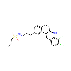 CCCS(=O)(=O)NCCCc1ccc2c(c1)[C@H](Cc1ccc(Cl)c(Cl)c1)[C@H](N)CC2 ZINC000088260896