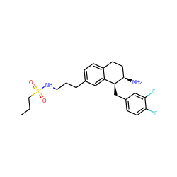 CCCS(=O)(=O)NCCCc1ccc2c(c1)[C@H](Cc1ccc(F)c(F)c1)[C@H](N)CC2 ZINC000088260900