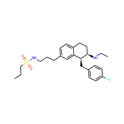 CCCS(=O)(=O)NCCCc1ccc2c(c1)[C@H](Cc1ccc(F)cc1)[C@H](NCC)CC2 ZINC000088260945