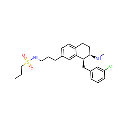 CCCS(=O)(=O)NCCCc1ccc2c(c1)[C@H](Cc1cccc(Cl)c1)[C@H](NC)CC2 ZINC000142587741