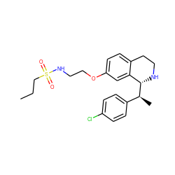 CCCS(=O)(=O)NCCOc1ccc2c(c1)[C@@H]([C@@H](C)c1ccc(Cl)cc1)NCC2 ZINC000117345133