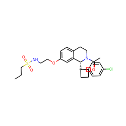 CCCS(=O)(=O)NCCOc1ccc2c(c1)[C@@H](C1(c3ccc(Cl)cc3)CCC1)N(C(C)=O)CC2 ZINC000114981650