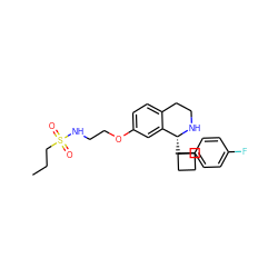 CCCS(=O)(=O)NCCOc1ccc2c(c1)[C@@H](C1(c3ccc(F)cc3)CCC1)NCC2 ZINC000114977317